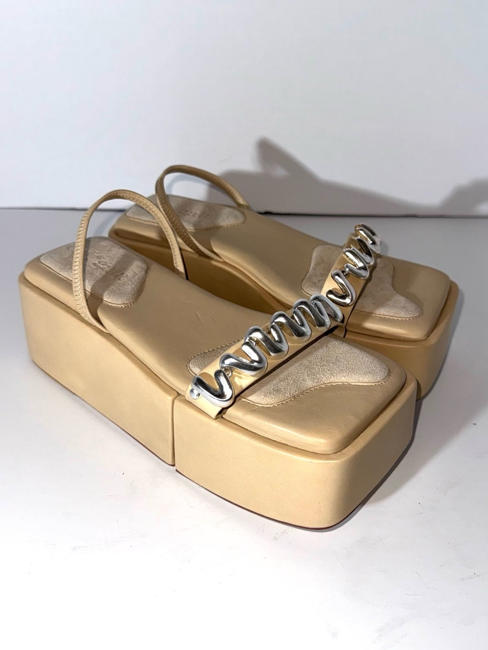 Cult Gaia Onyx Platform Slingback Sandals